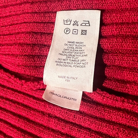 Burberry London Red Merino Wool Ribbed Check Shoulder Sweater S - Picture 6 of 6